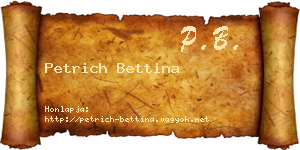 Petrich Bettina névjegykártya