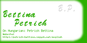 bettina petrich business card